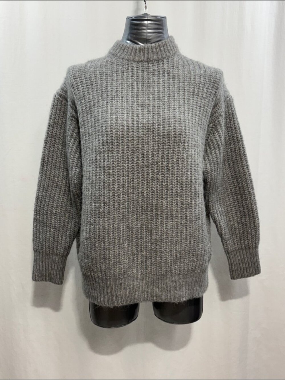 Zara Heather Gray Chunky Turtleneck Mock Sweater 277 comfort every day trendy